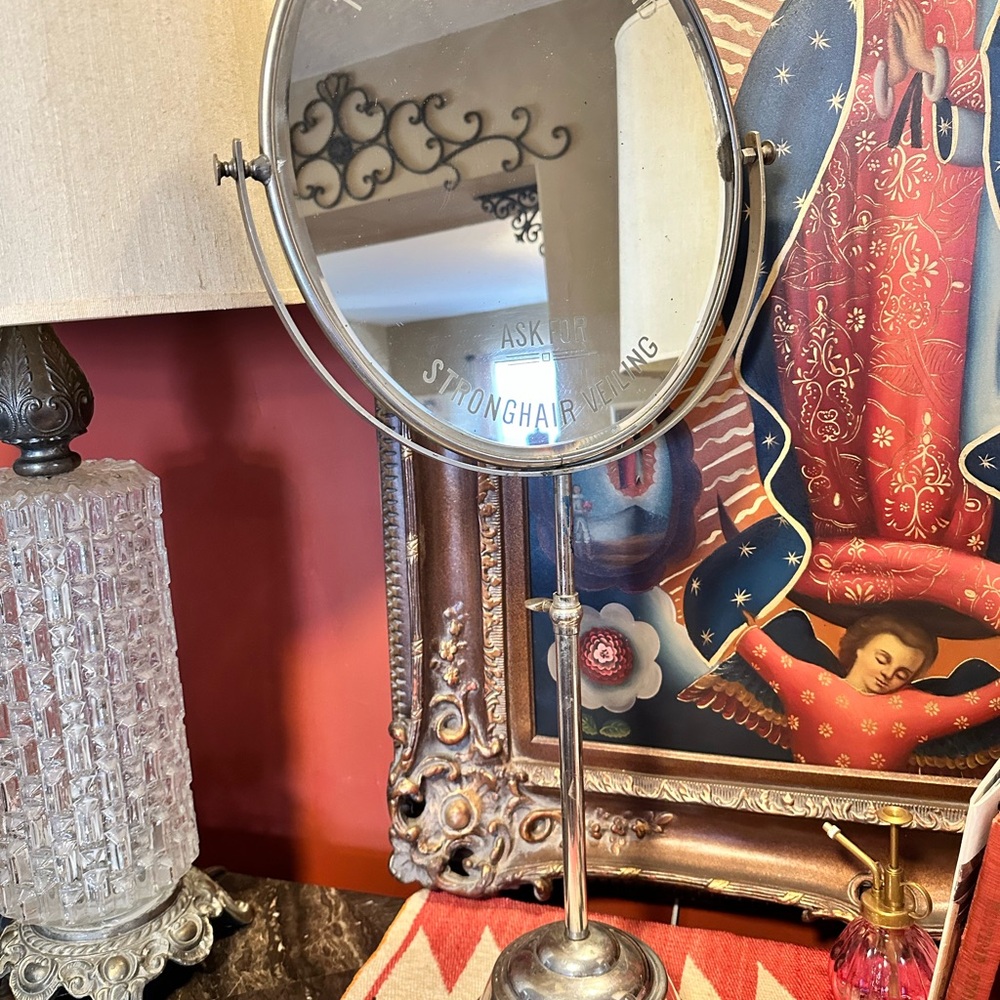 Stronghair Veiling Mirror with Tilting Stand Vintage